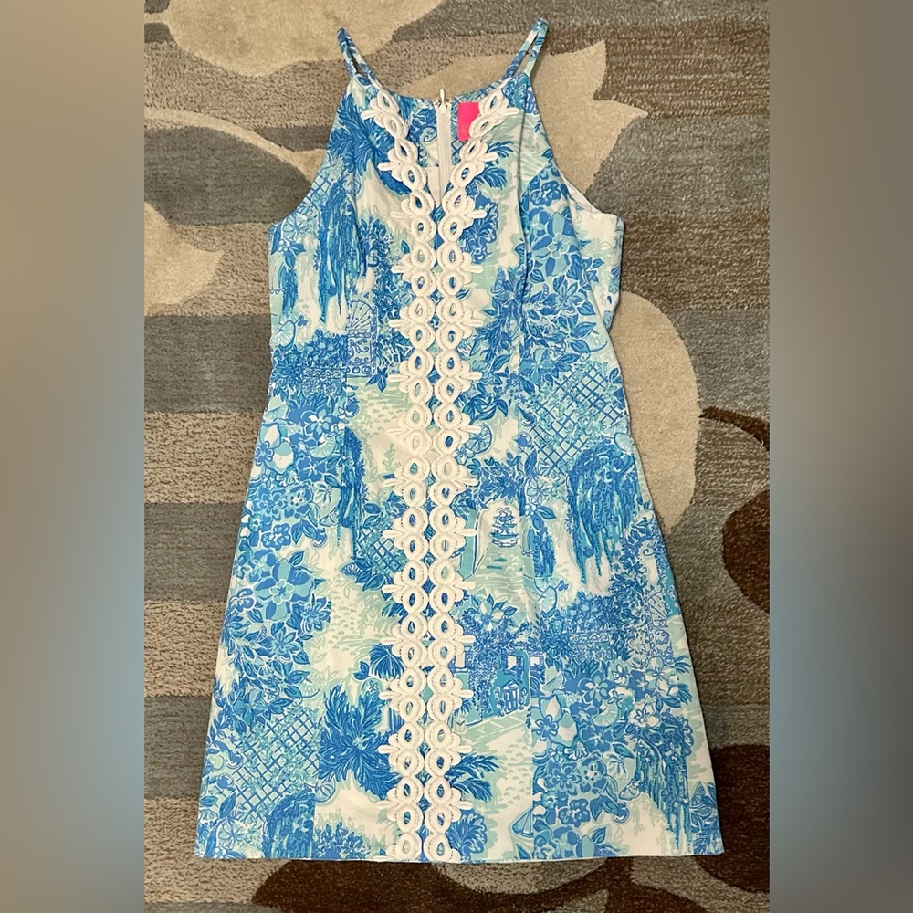 Lilly Pulitzer Sleeveless Pearl Stretch Toile Me About It Mini Shift Dress - Picture 3 of 9